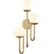 Caroline 3 Light 13.25 inch Brushed Gold Sconce Wall Light, Right