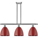 Ballston Plymouth Dome LED 36 inch Brushed Satin Nickel Island Light Ceiling Light in Matte Red
