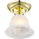 Essex 1 Light 6 inch Polished Brass Semi-Flush Mount Ceiling Light