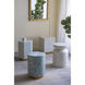 Anita 17.7 inch Blue/White/Gold Accent Stool