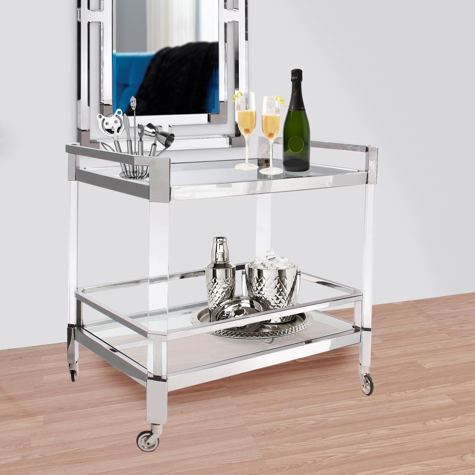 Carter Silver Bar Cart