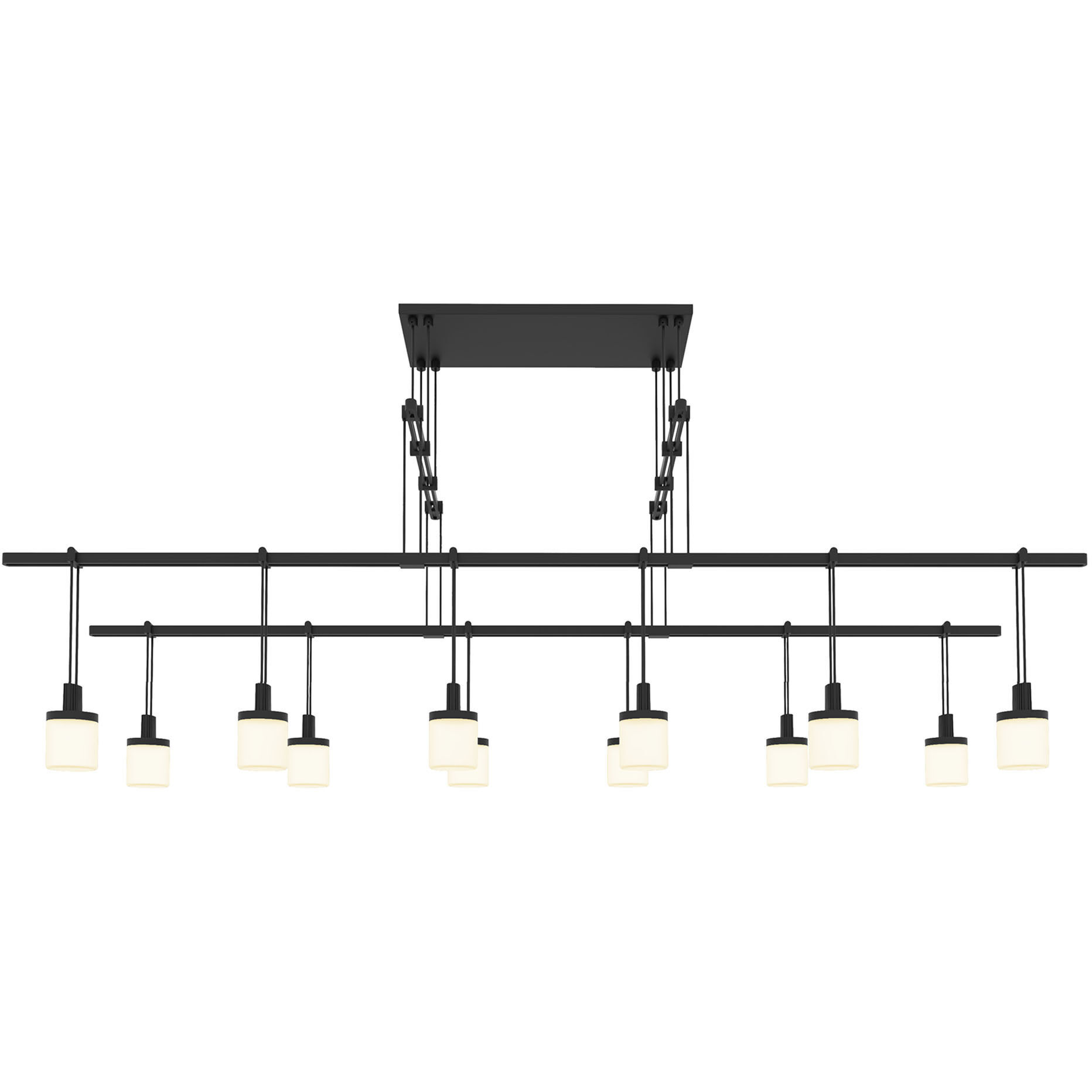Suspenders LED 48 inch Satin Black Pendant Ceiling Light 