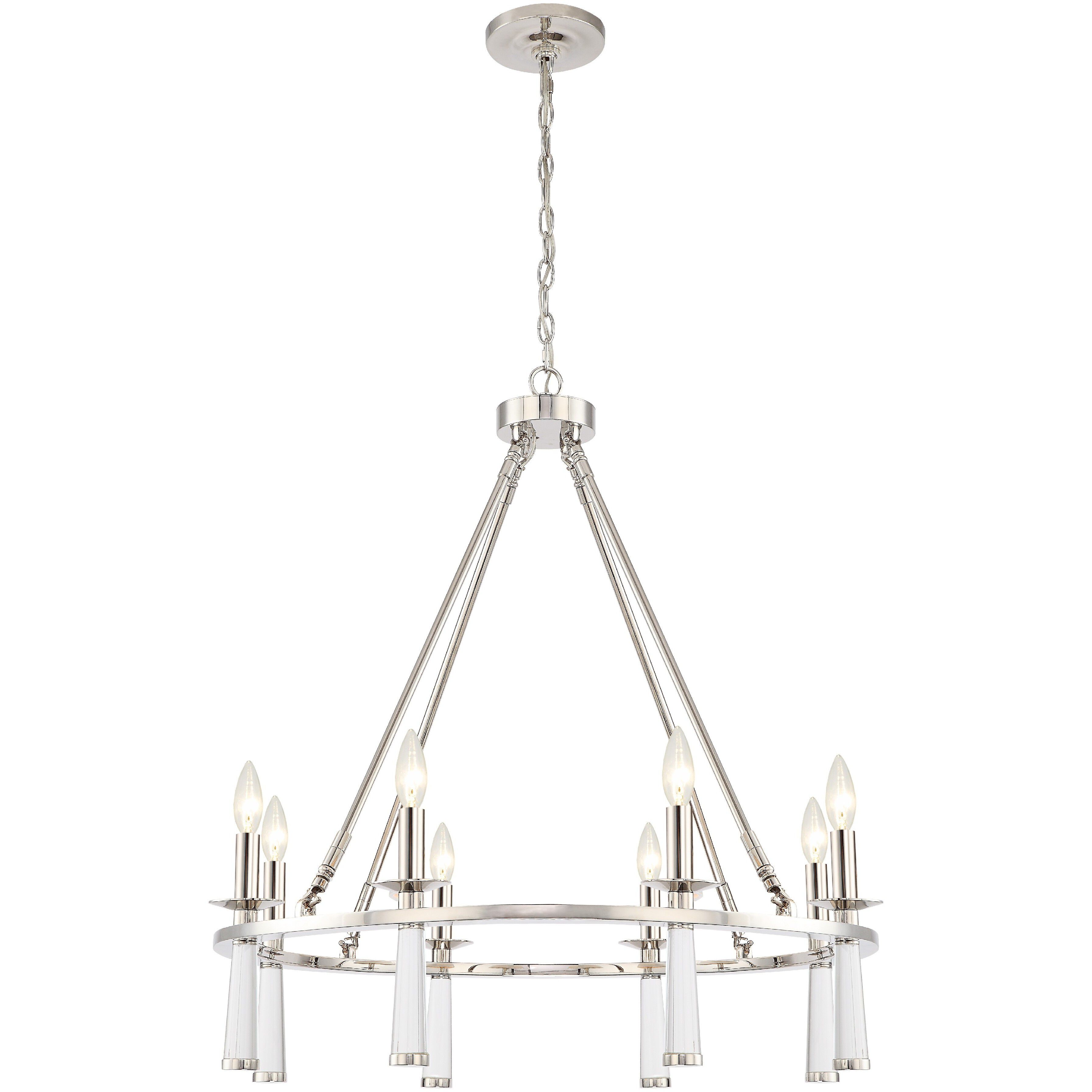Baxter 8 Light 31.5 inch Polished Nickel Chandelier Ceiling Light