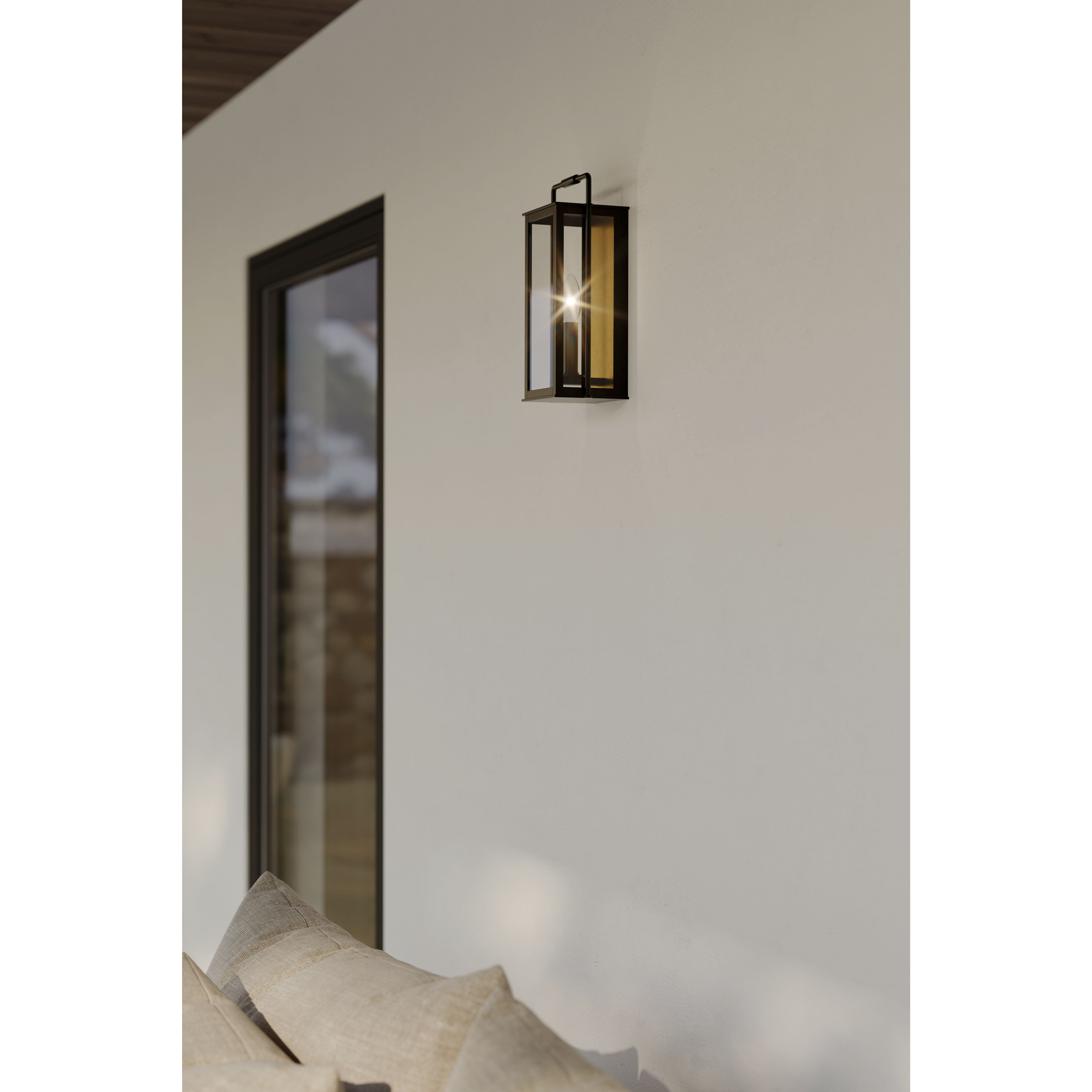 Aberdeen 1 Light 13.25 inch Sand Coal Black and Legacy Brass Outdoor Wall Sconce