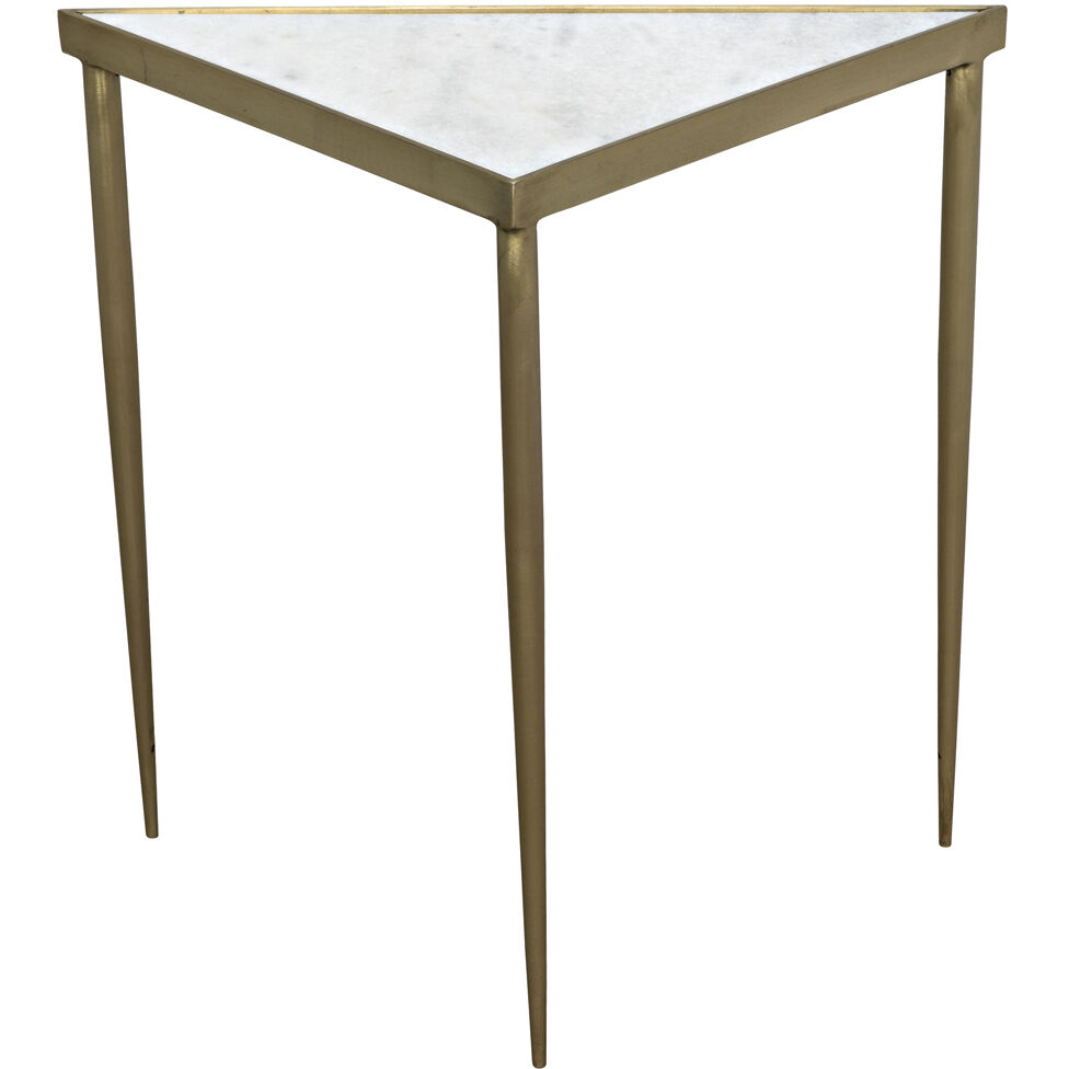 Comet 20 X 20 inch Antique Brass Side Table, Triangle