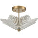 Radiance 3 Light 16 inch Satin Brass Semi Flush Mount Ceiling Light