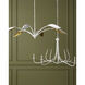 Yuriko 6 Light 66.75 inch Gesso White and Contemporary Gold Leaf Chandelier Ceiling Light