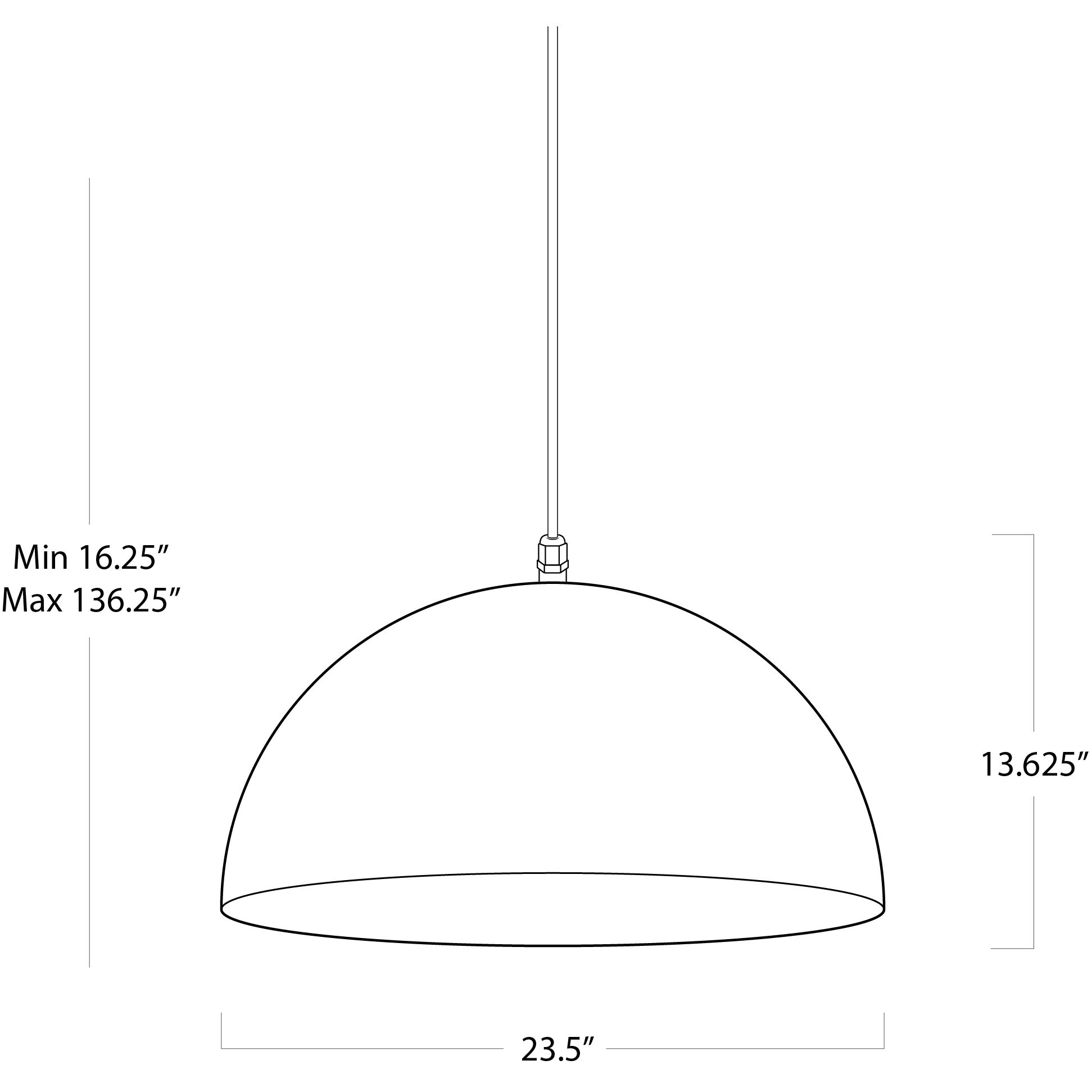 Peridot 1 Light 23.5 inch Black Outdoor Pendant, Large
