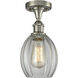 Edison Eaton 1 Light 5.5 inch Brushed Satin Nickel Semi-Flush Mount Ceiling Light in Clear Glass