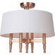 Ella 4 Light 18 inch Satin Brass Semi Flush Ceiling Light