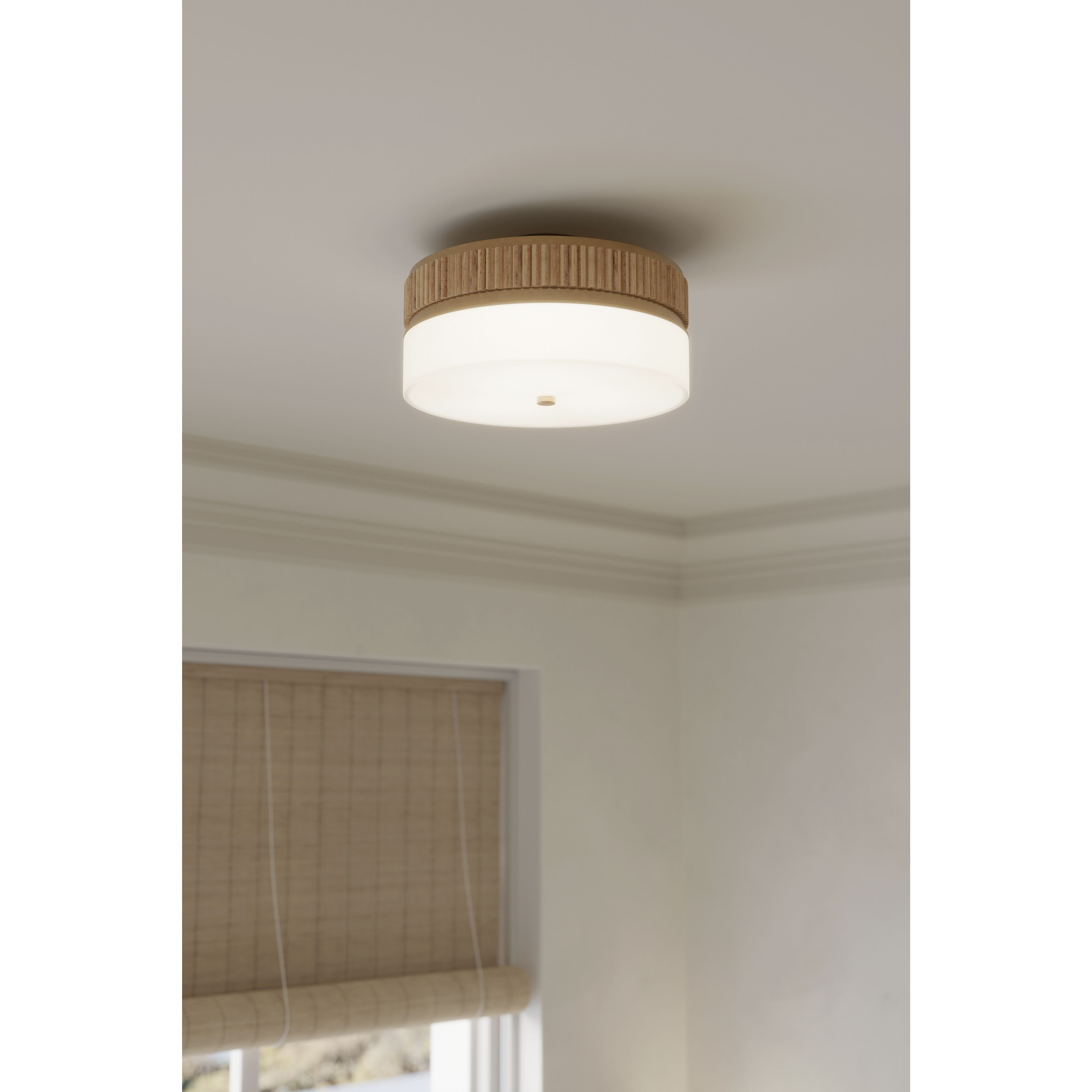 Nebri 3 Light 15 inch Legacy Brass Semi-Flush Mount Ceiling Light
