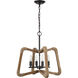 Pascal 4 Light 21 inch Brown Chandelier Ceiling Light