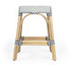 Robias Rectangular Rattan 24.5" Counter Stool in White and Navy Stripe