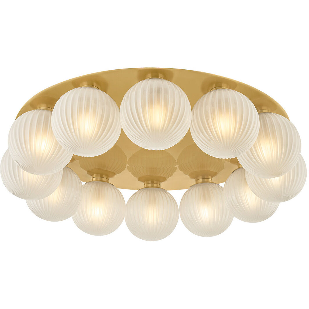 Vernazza 12 Light 32 inch Vintage Polished Brass Flush Mount Ceiling Light