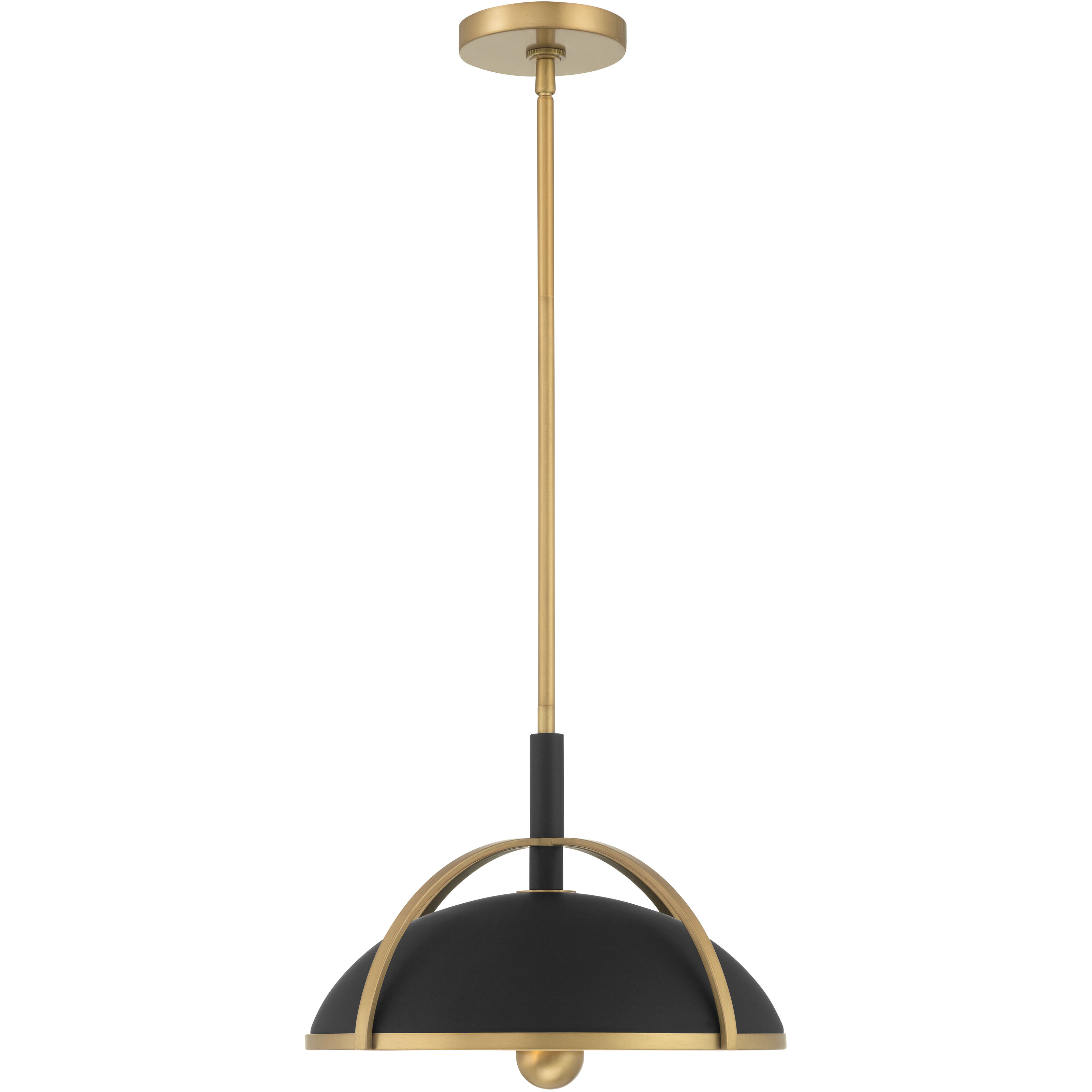 Yorkshire 2 Light 14 inch Dark Matte Black and Legacy Brass Pendant Ceiling Light