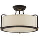 Calvary 3 Light 17.5 inch Western Bronze Semi-Flush Mount Ceiling Light
