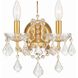 Filmore Sconce Wall Light in Clear Hand Cut, Antique Gold