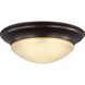 Nash 3 Light 16.75 inch Bronze Flush Mount Ceiling Light