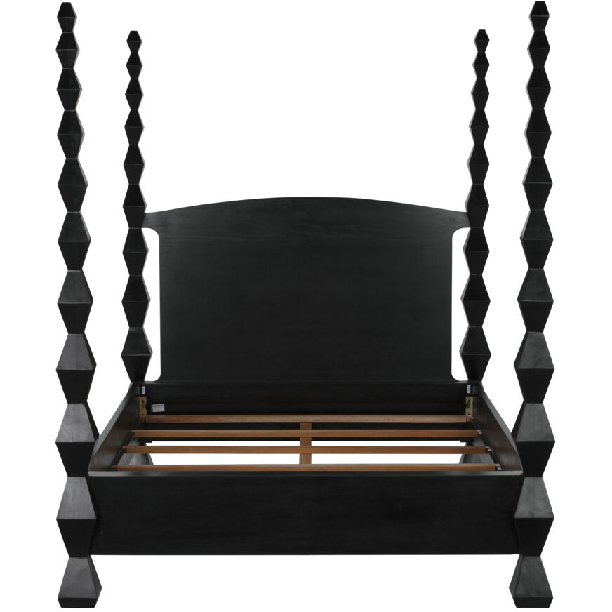 Brancusi Hand Rubbed Black Bed, Queen
