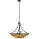 Ventura 6 Light 28 inch Matte Black and Gold Pendant Ceiling Light
