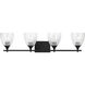 Drew & Jonathan Toffino 4 Light 36 inch Midnight Black Vanity Light Wall Light in Clear Crackle Glass