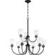 Gwyneth 9 Light 32 inch Flat Black Chandelier Ceiling Light in Clear Seeded, Neighborhood Collection