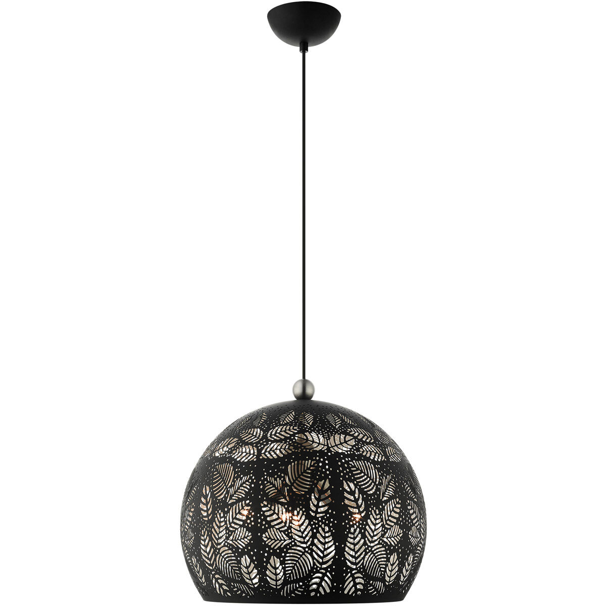 Chantily 3 Light 15.75 inch Black with Brushed Nickel Accents Pendant Ceiling Light