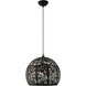 Chantily 3 Light 15.75 inch Black with Brushed Nickel Accents Pendant Ceiling Light