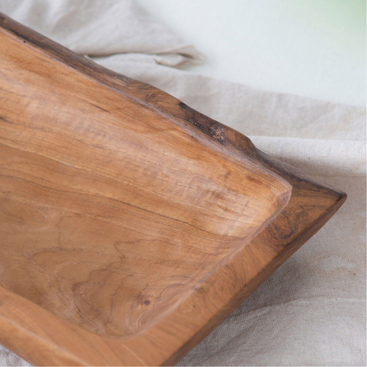 Rectangular Teak Natural Tray