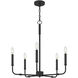 Abner 5 Light 24 inch Matte Black Chandelier Ceiling Light