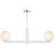 Modern 2 Light 42 inch Chrome Linear Chandelier Ceiling Light