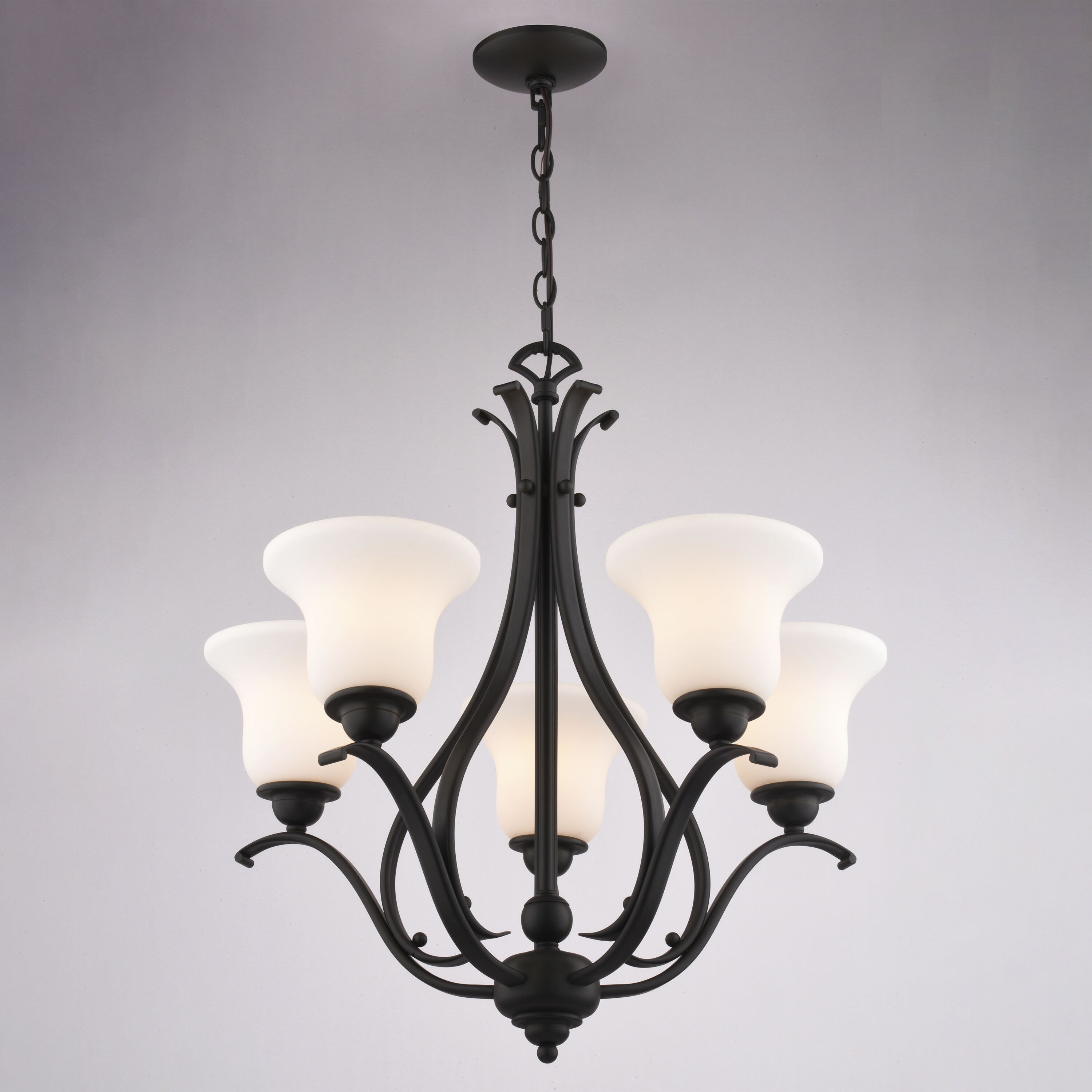 Monrovia 5 Light 26 inch Oil Rubbed Bronze Chandelier Ceiling Light