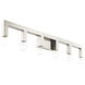 Solna 6 Light 44 inch Brushed Nickel Vanity Sconce Wall Light
