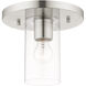 Zurich 1 Light 9 inch Brushed Nickel Flush Mount Ceiling Light