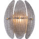 Marclaire 1 Light 9.25 inch Legacy Brass Wall Sconce Wall Light in Grey Textured Handmade Glass