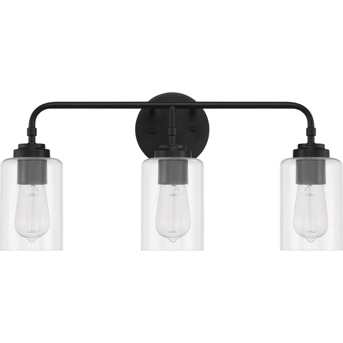 Stowe 3 Light 22 inch Flat Black Vanity Light Wall Light