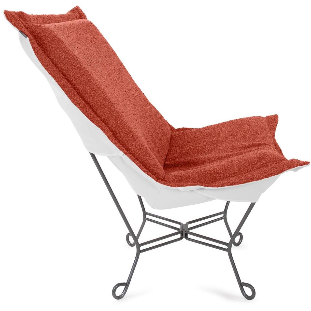 Alicante Coral Patio Scroll Puff Chair