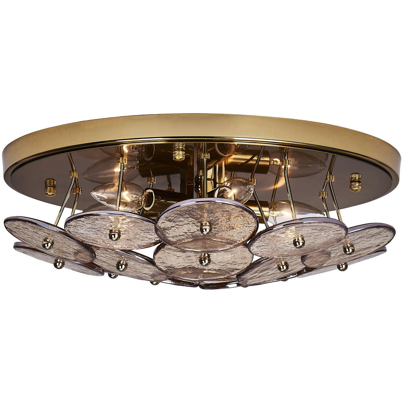 Hortensia 5 Light 18.5 inch Polished Winter Brass Semi Flush Mount Ceiling Light