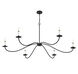 Scandinavian 6 Light 60 inch Matte Black Chandelier Ceiling Light