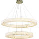 LumenAria LED 42 inch Brushed Brass Pendant Ceiling Light in Faux Alabaster