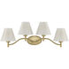 Rosa 4 Light 33.5 inch Noble Brass Bathroom Vanity Light Wall Light