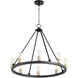 Paxton 8 Light 27 inch Noir and Aged Brass Chandelier Ceiling Light