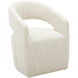 Barrow White Mist Dining Chair, Rolling