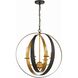 Luna 6 Light 21 inch English Bronze and Antique Gold Chandelier Ceiling Light