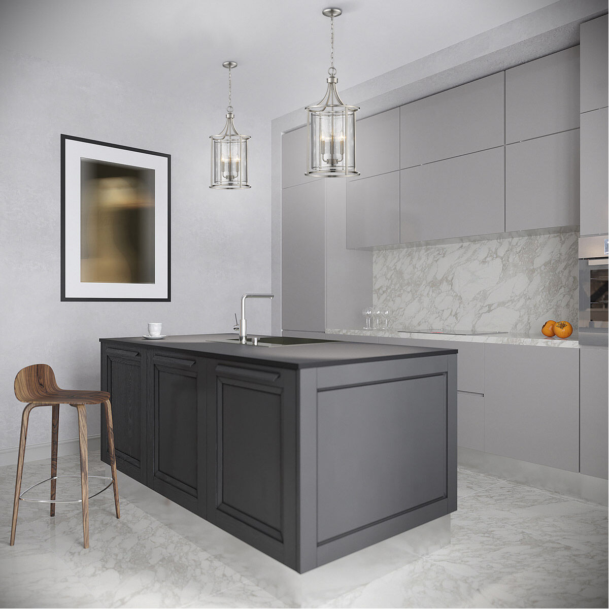 Verona 3 Light 14 inch Brushed Nickel Foyer Pendant Ceiling Light