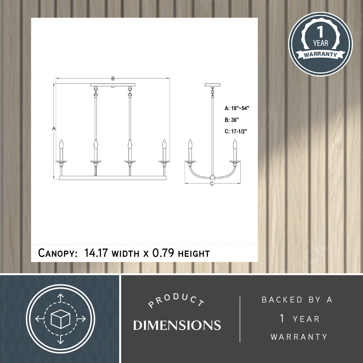 Durham 8 Light 36 inch Matte Black Linear Chandelier Ceiling Light