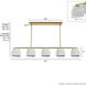 Harlowe 5 Light 51 inch Luxe Gold Linear Chandelier Ceiling Light, Large