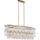Nova Mara 5 Light 48 inch Painted Legacy Brass Linear Chandelier Ceiling Light