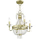 Valentina 4 Light 18 inch Hand Applied Winter Gold Convertible Mini Chandelier/Ceiling Mount Ceiling Light