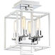 Cubic 4 Light 10.5 inch Chrome Semi Flush Ceiling Light